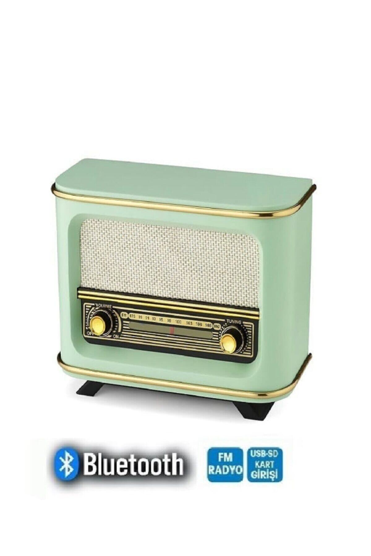Turink Bluetoothlu Usb Aux Girişli Nostaljik Ahşap Radyo Istanbul Modeli  Adaptör Pil