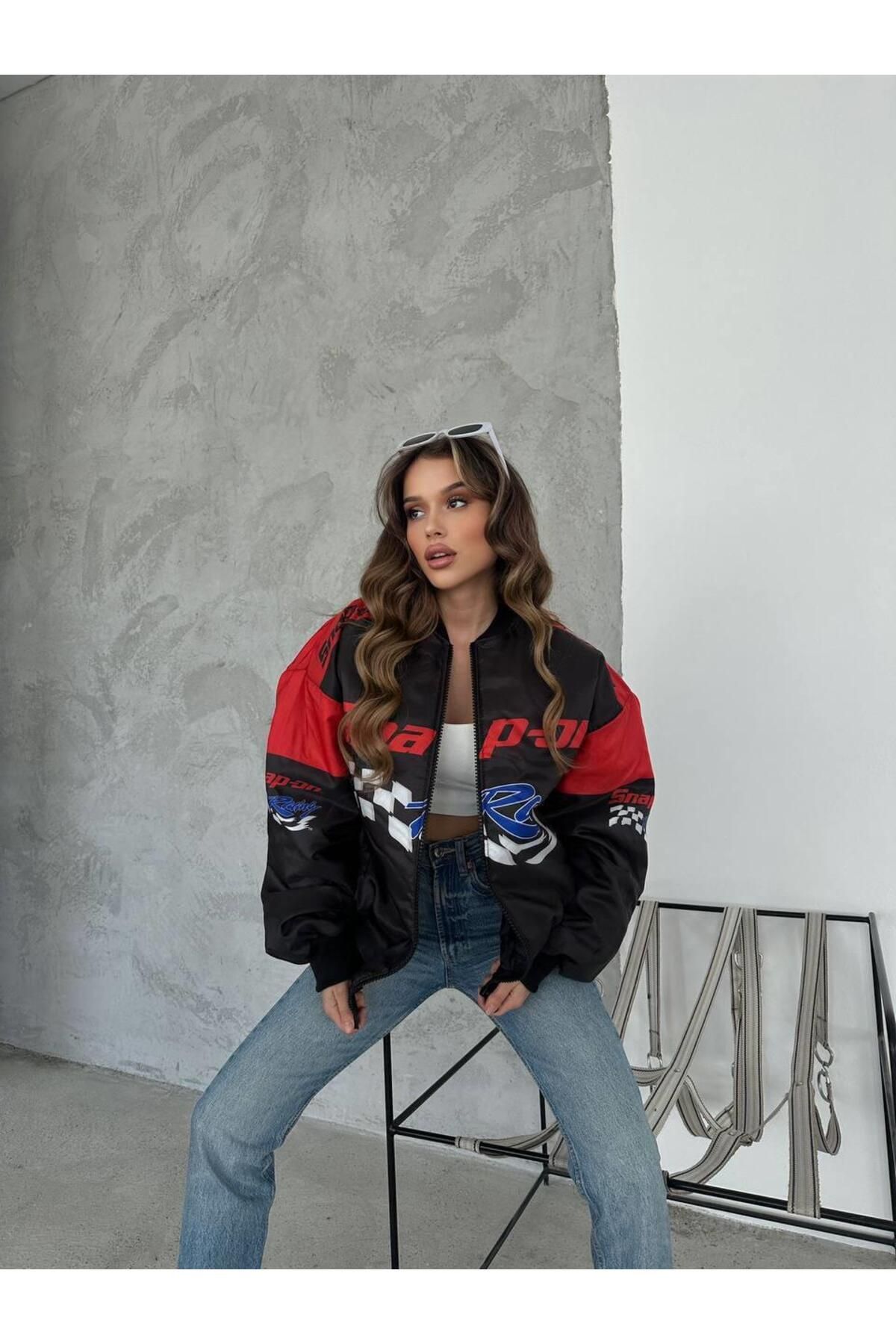 The Champs Streetwear Unisex Lined Racing Red Bomber Jacket Trendyol