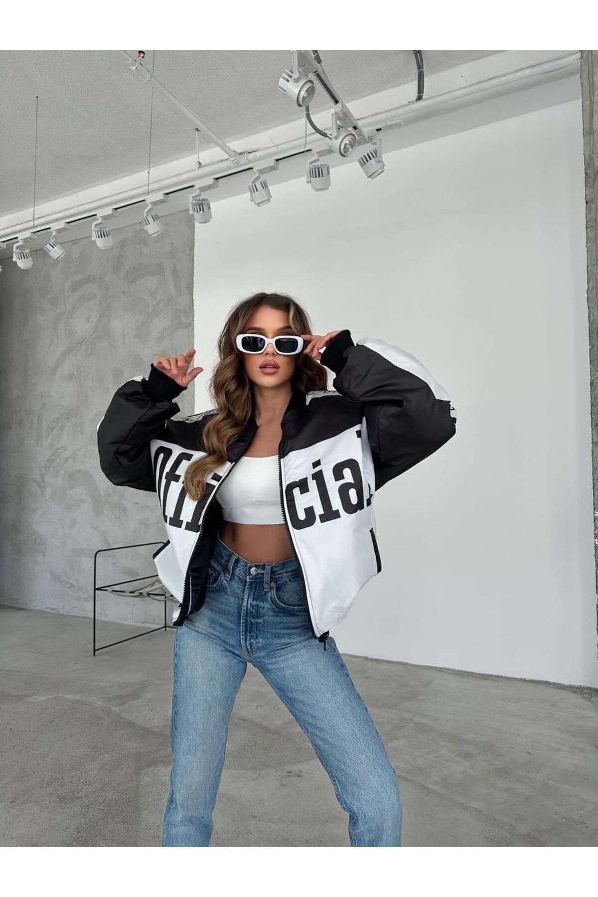 The Champs Unisex Lined Official Racer White Bomber Jacket Trendyol