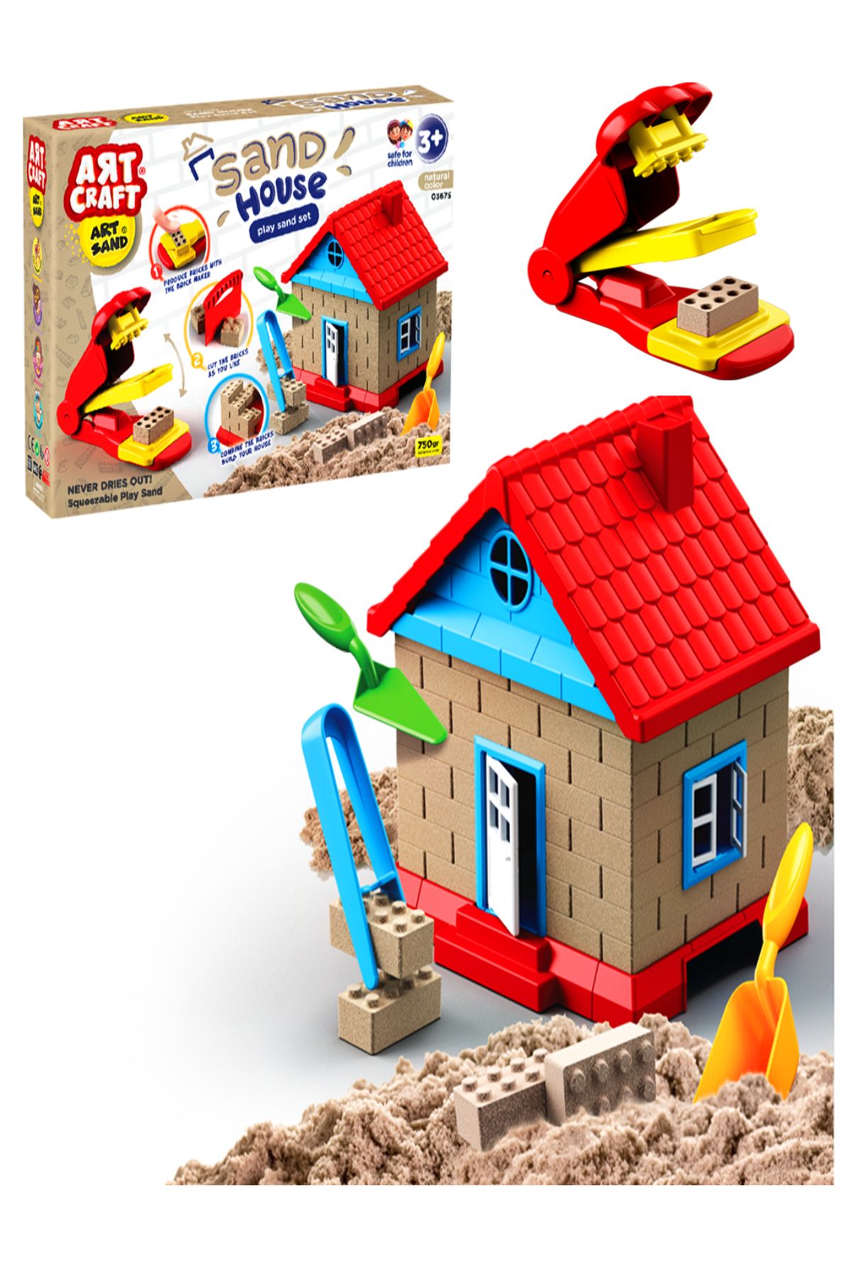 Sand House Construction Kinetic Sand Play Set 750 gr