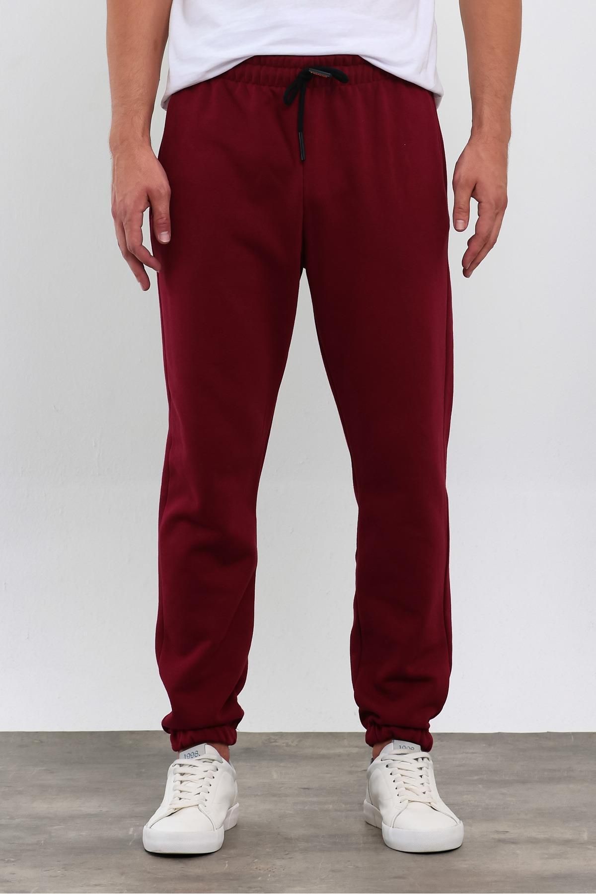 Mens burgundy jogger pants hotsell
