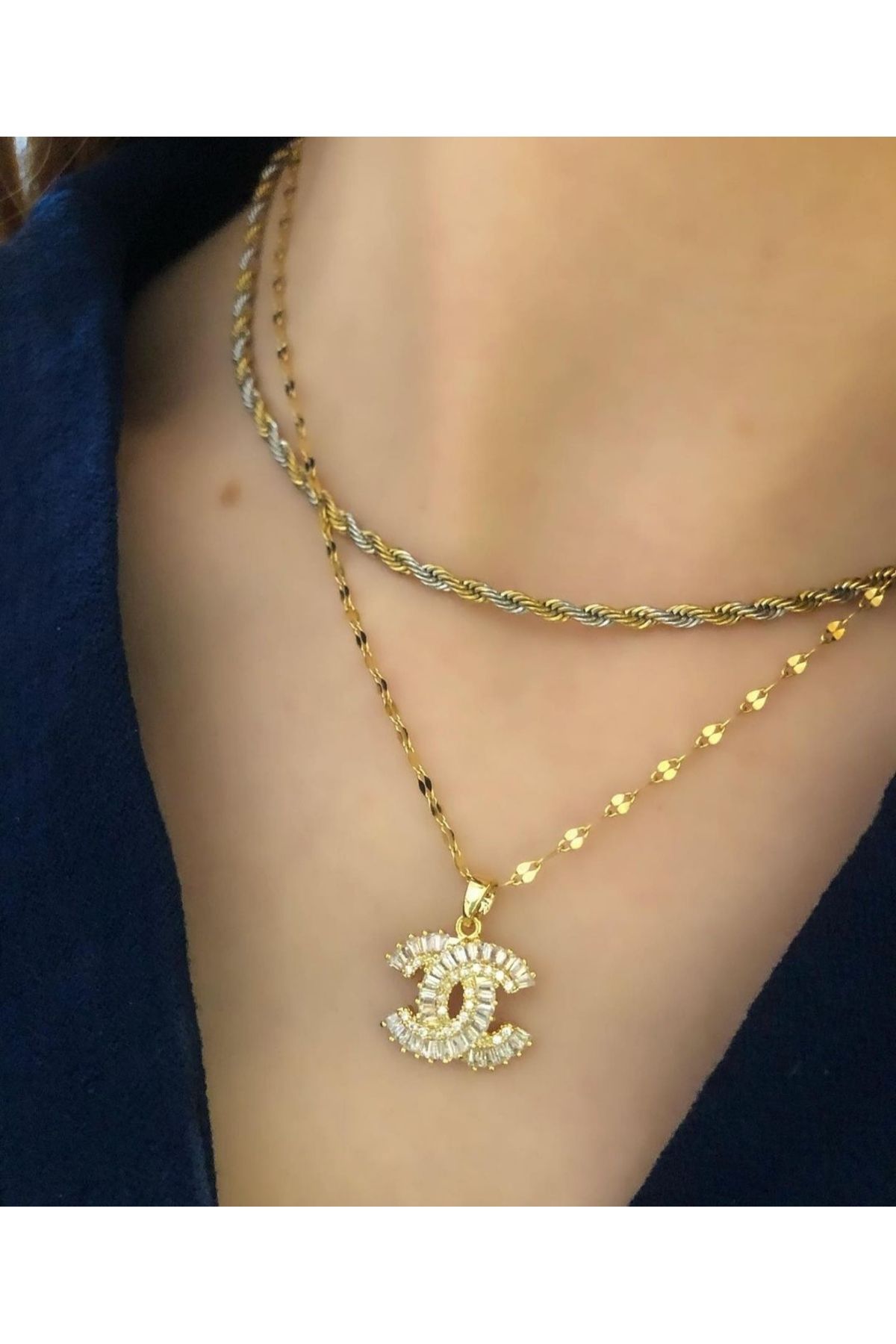 Chanel new arrivals baguette necklace