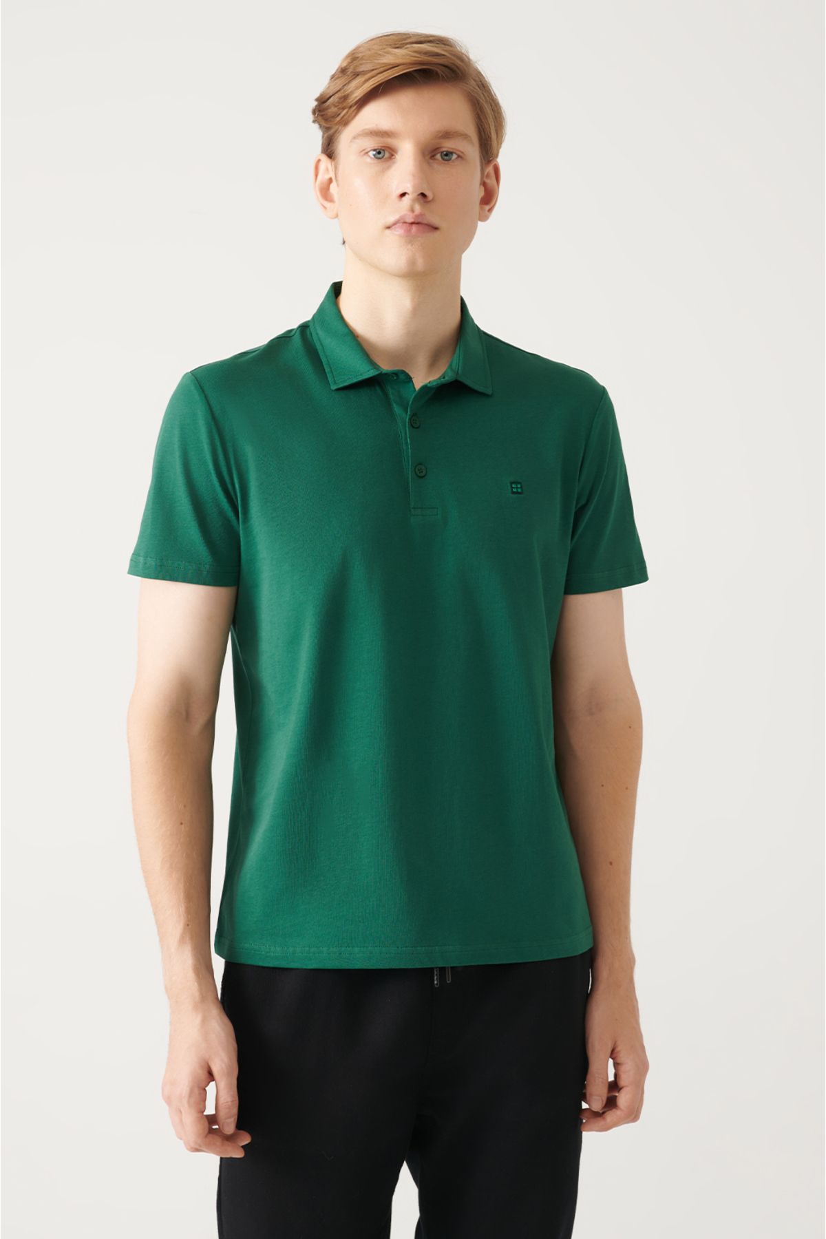 Dark green deals collared shirt