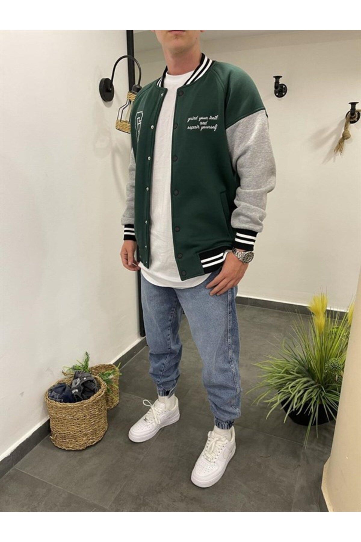 Green college jacket discount