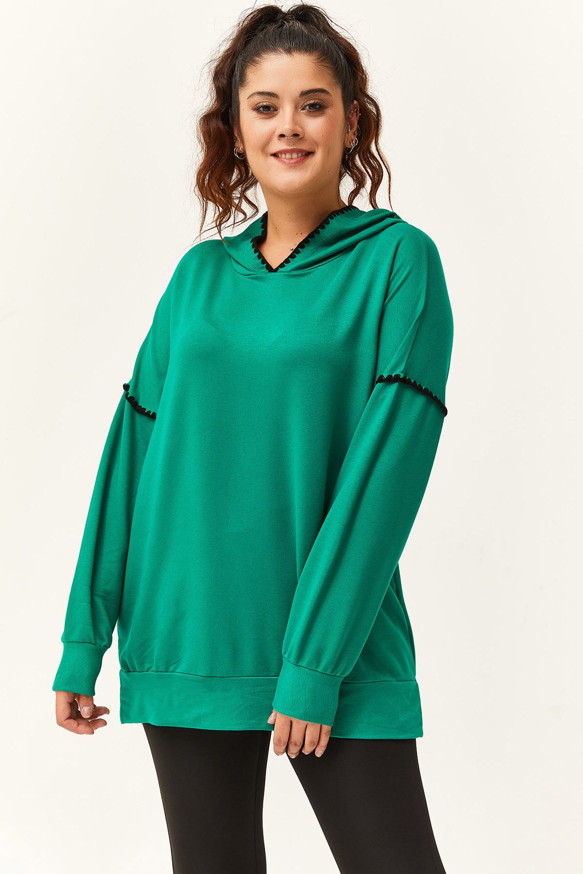 Plus size green on sale sweatshirt
