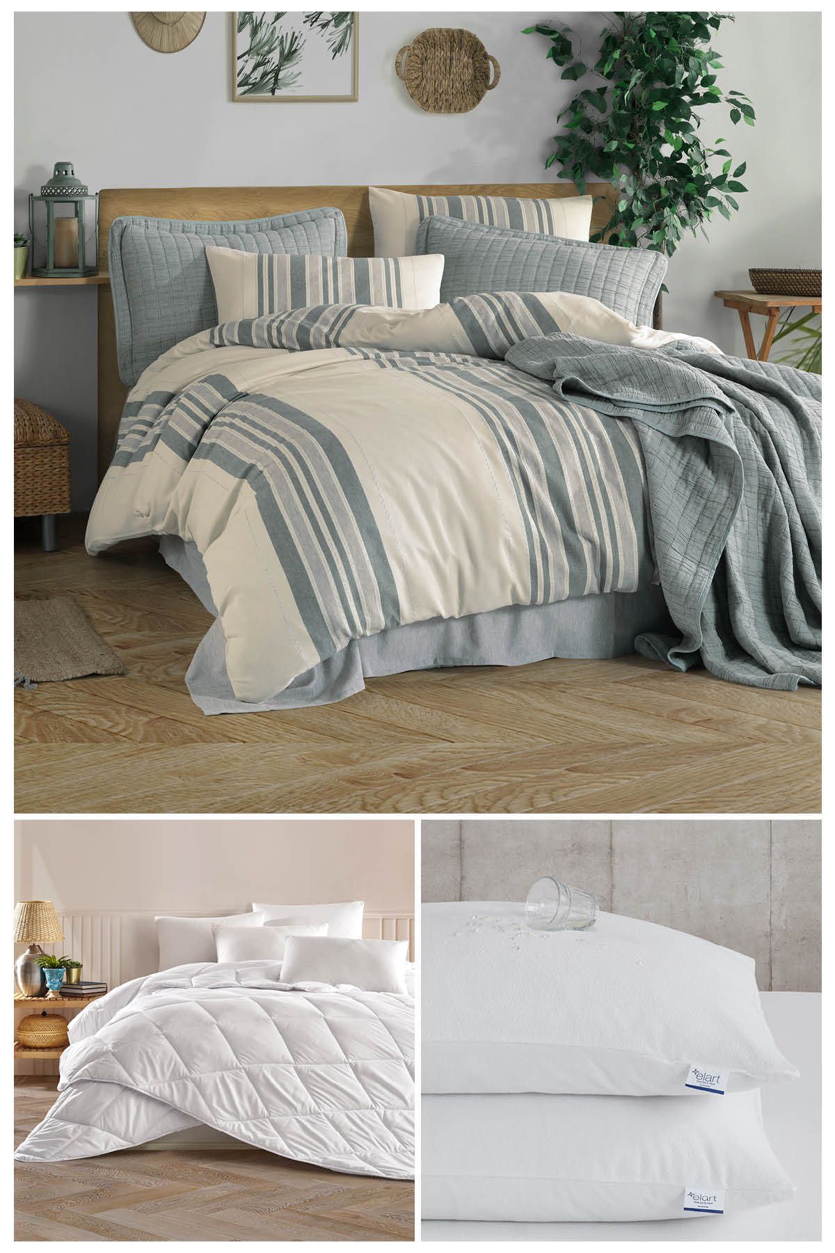 Elart Cotton Duvet Cover Muslin Marilla Bedding Set Duvet Pillow