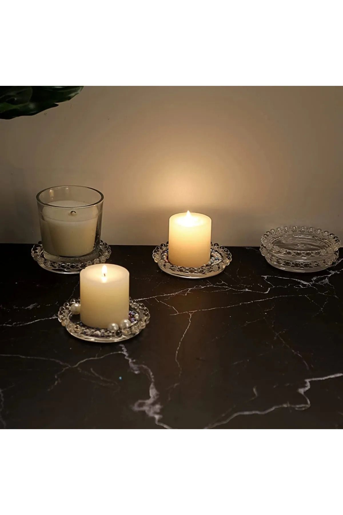Kitchen Line 6 PCS Transparent Pearl Bead Glass Presentation
