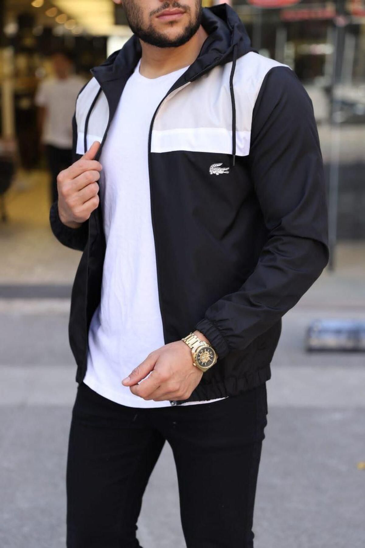 Black shop lined raincoat