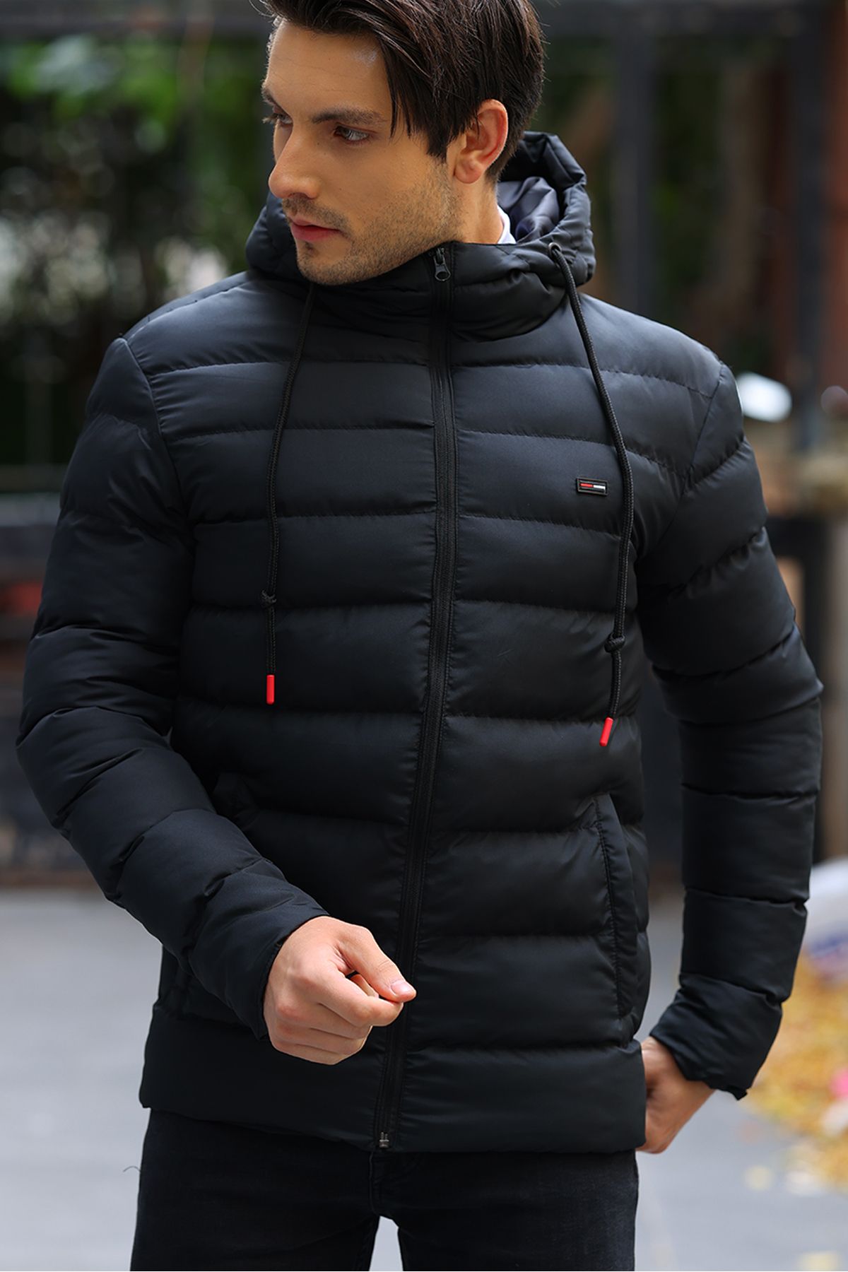 Black thick jacket clearance