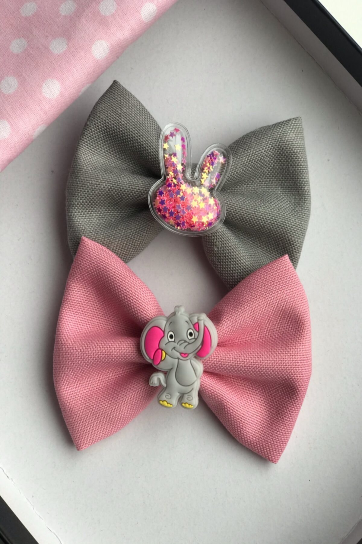 Cici Bandana Kiz Bebek Cocuk Pembe Ve Gri Fiyonklu Toka 2 Li Fiyati Yorumlari Trendyol