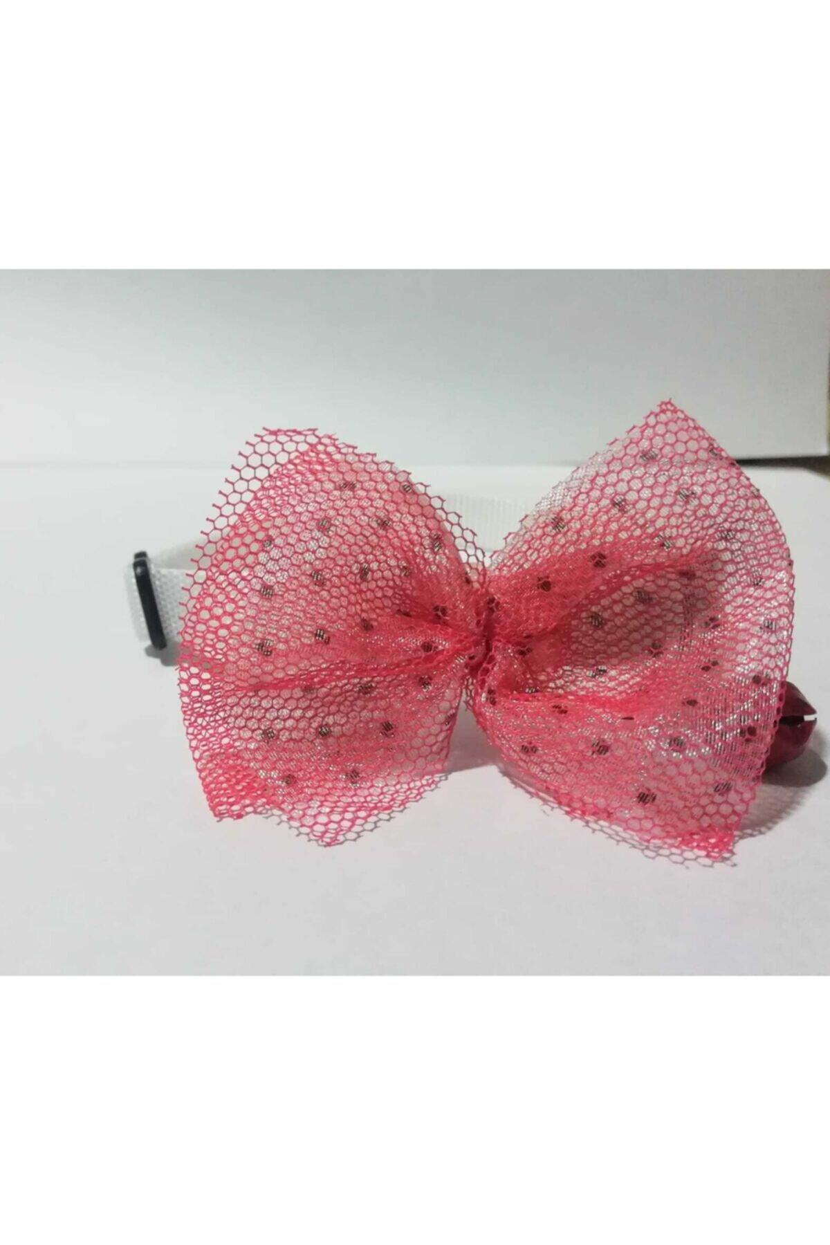 Merrypaw Pembe Papyonlu Beyaz Kedi Boyun Tasması