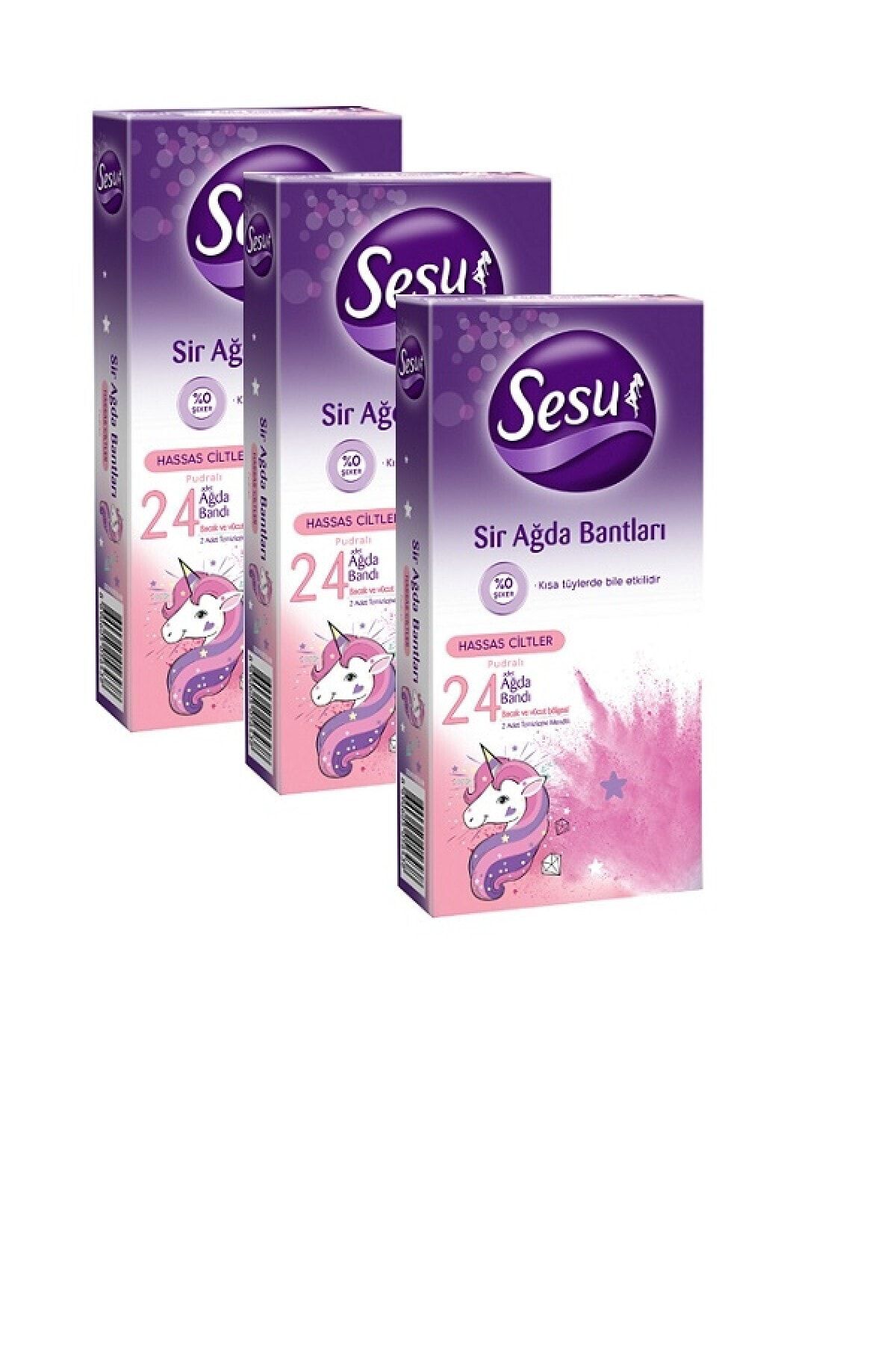 Sesu Kolay Kullanım Hassas Cilt Ağda Bandı 24'lü X3 Adet