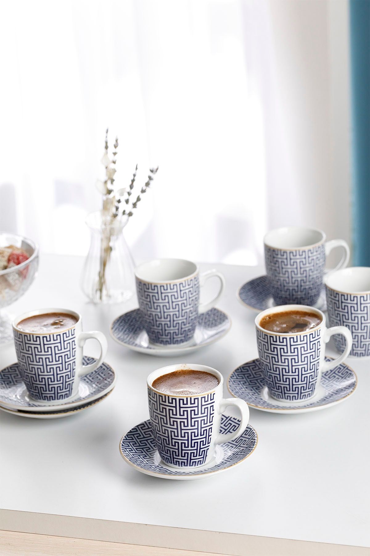 english home fiore porselen 6 li kahve fincan takimi 100 ml mavi fiyati yorumlari trendyol
