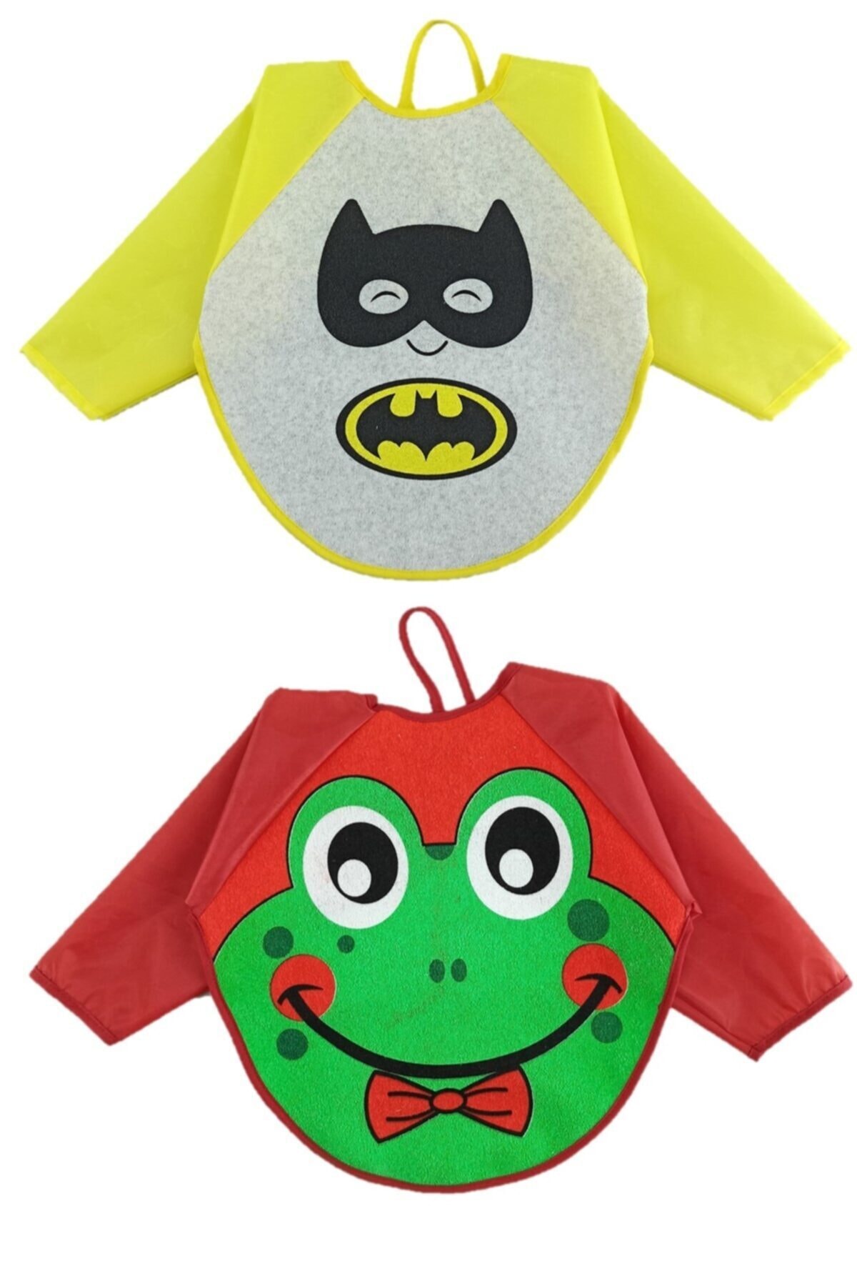 Aydınlar Batman Betmen Ve Kurbağa Desenli Bebek Kollu Mama Önlüğü 6-24 Ay