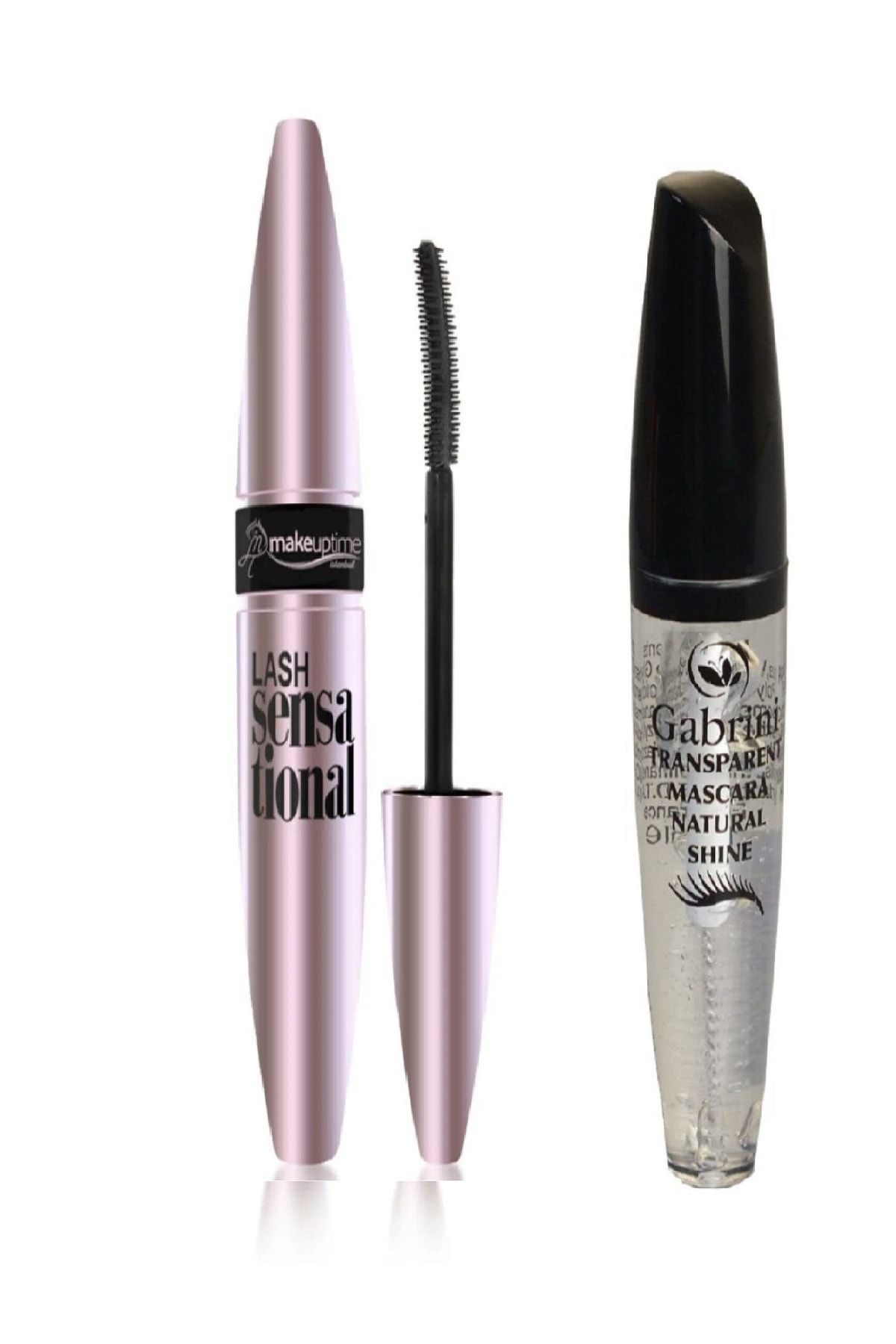Makeuptime Hacım Veren Ve Kıvıran Siyah Maskara + Şeffaf Kaş Ve Kirpik Maskarası
