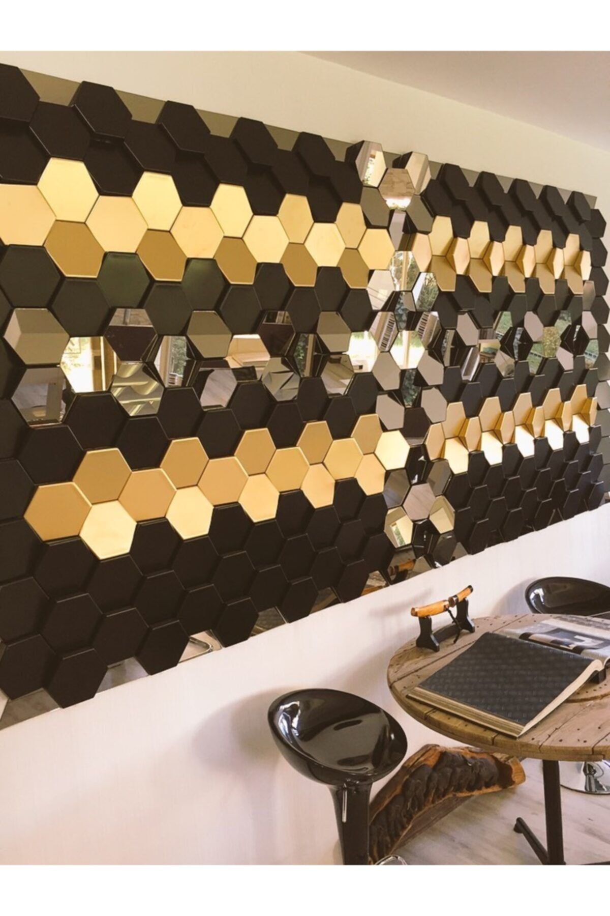 SepetteBiz 3d Duvar Paneli Mosaic Siyah Rengi