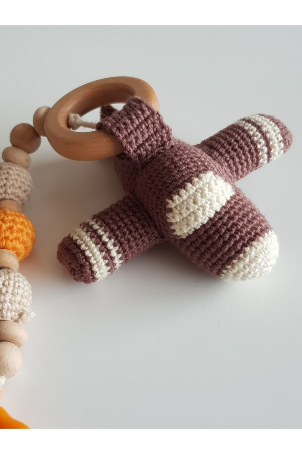 Kehribar Sarayı Amigurumi Baby Gym Oyuncakları Uçak Planet