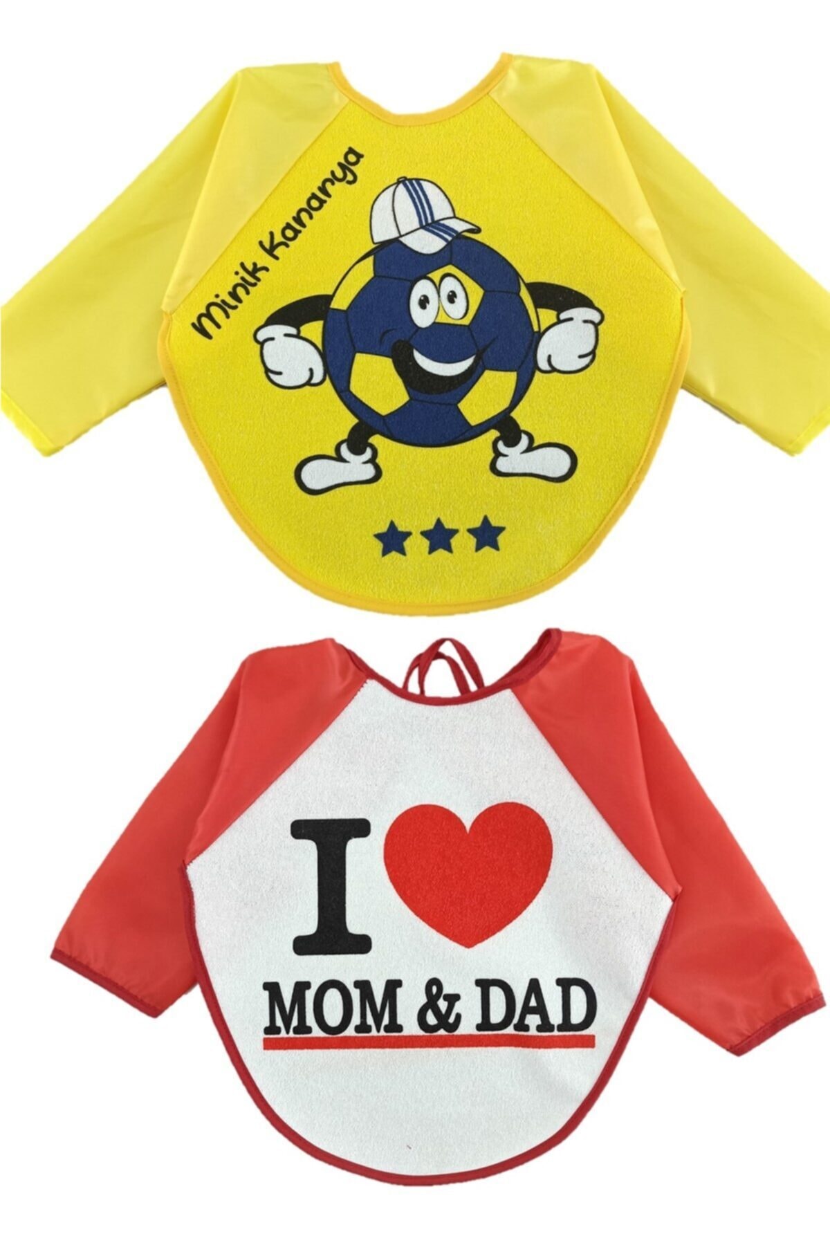 ÖZLEM BEBE I Mom Dad Ve Fenerbahçe Desenli Bebek Mama Önlüğü 6-24 Ay