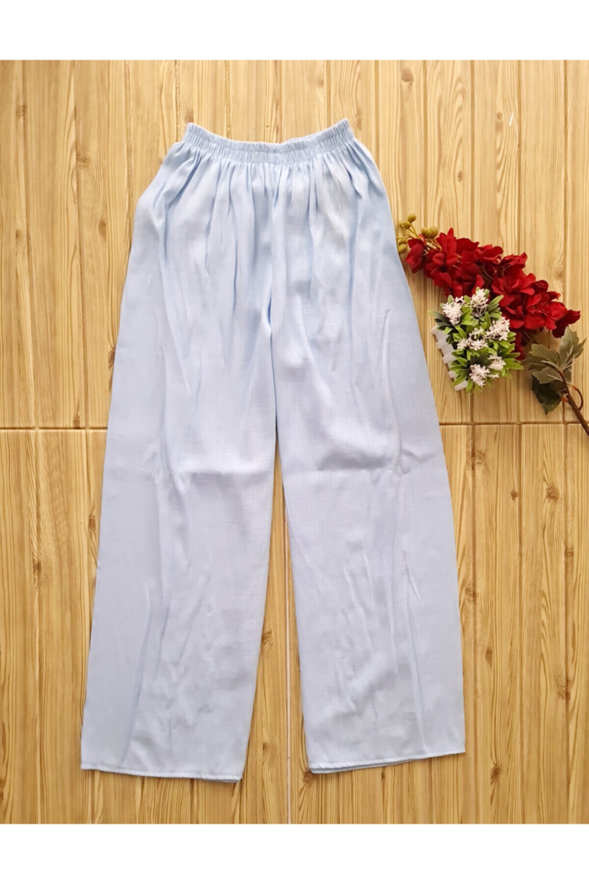 Openess Kadin Bebe Mavisi Bol Paca Pantolon Fiyati Yorumlari Trendyol