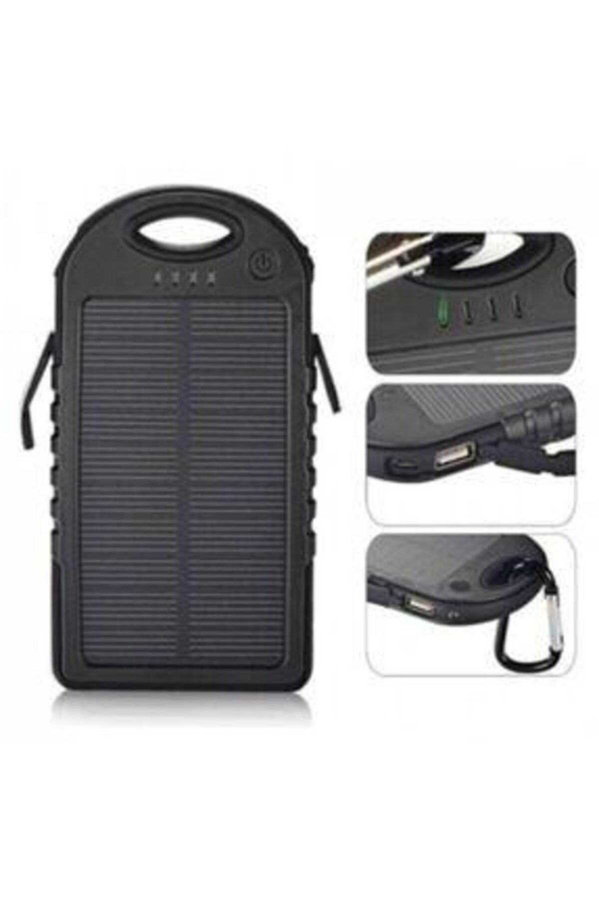 POPÜLER CEP Solar Güneş Enerjili Powerbank 15000 Mah Şarj Aleti Led Işıklı