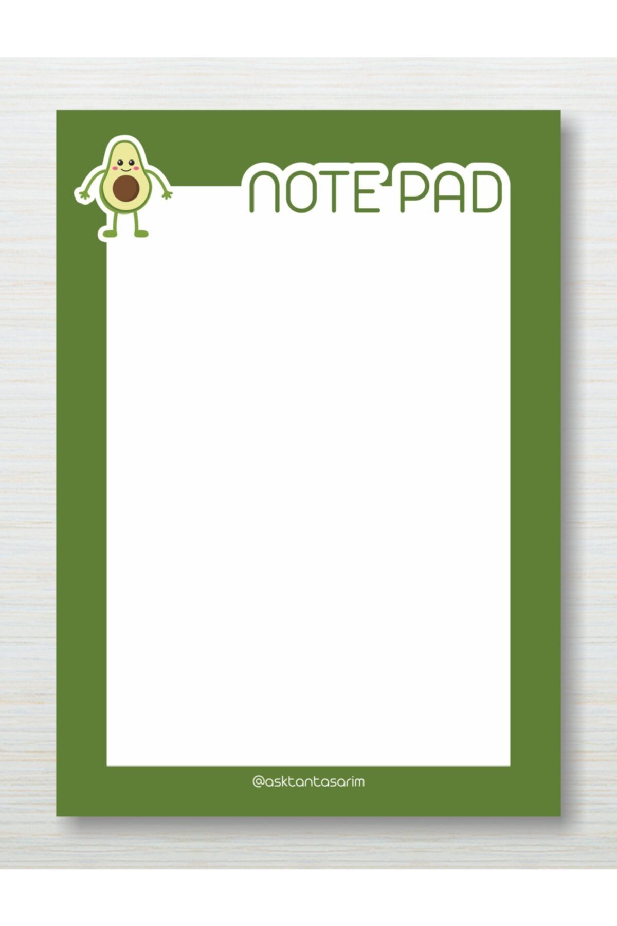 Aşktan Basım Hizmetleri Avakado Note Pad Bloknot 10x14 cm