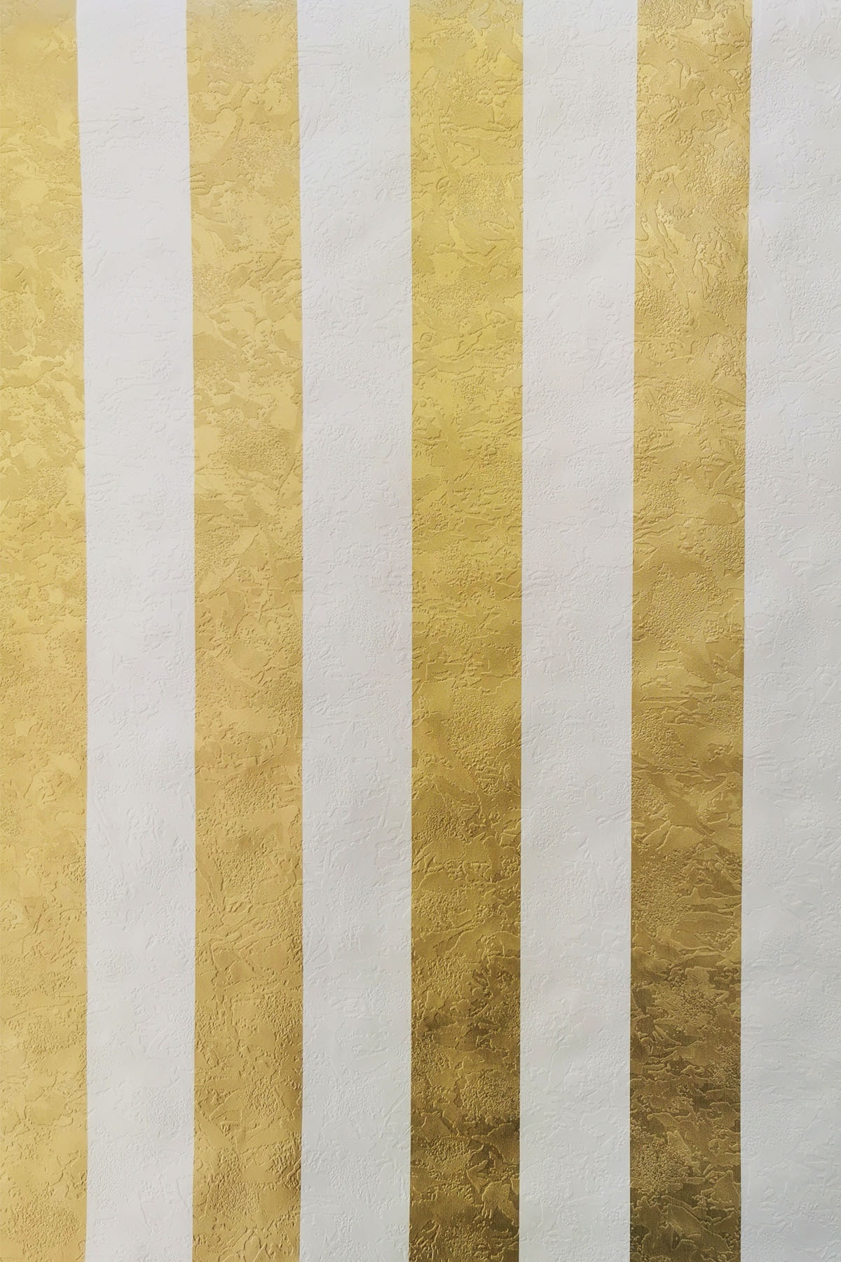 Dudeko 12411 Altın Beyaz Çizgili Gold Duvar Kağıdı 5m² - Tutkal Dahil