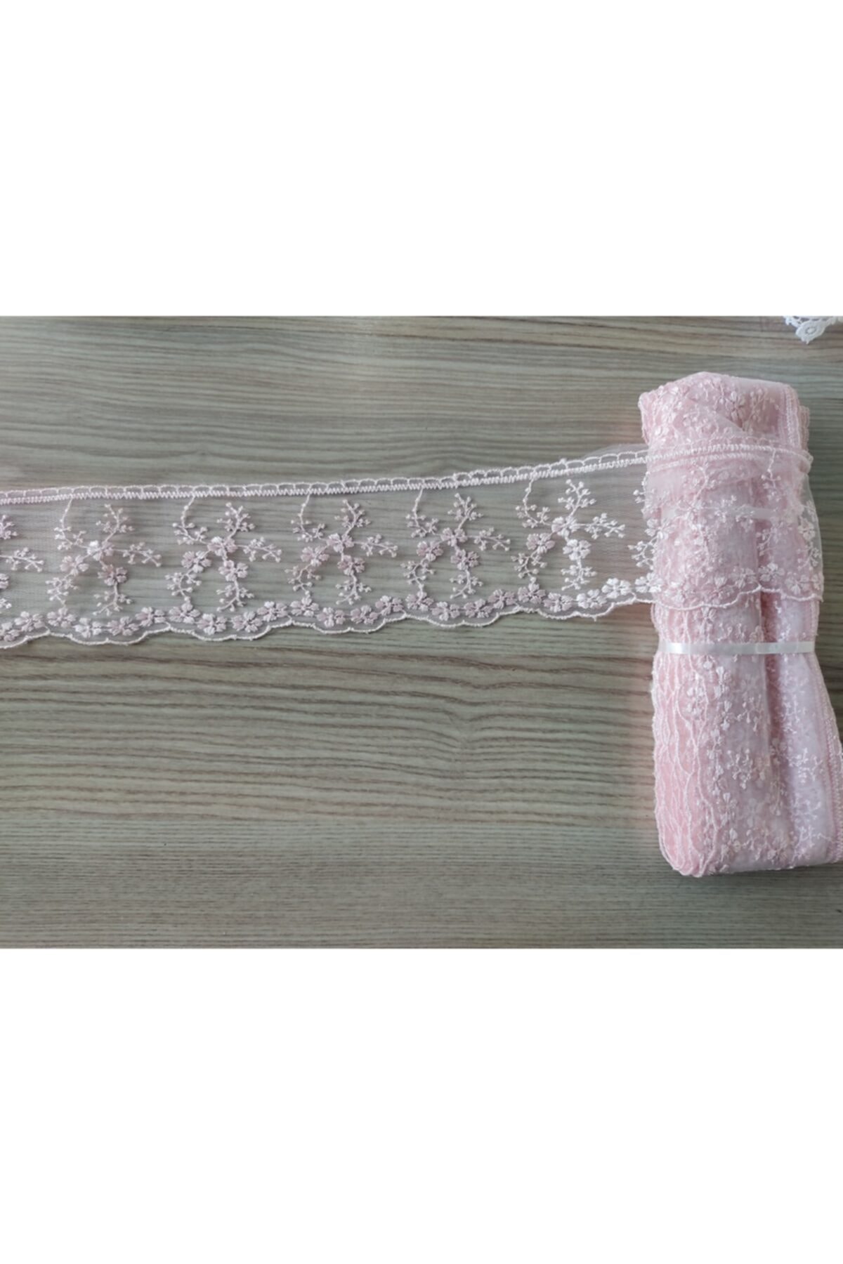 DUAYEN Pembe Güpür Dantel Fisto 8.5 Metre