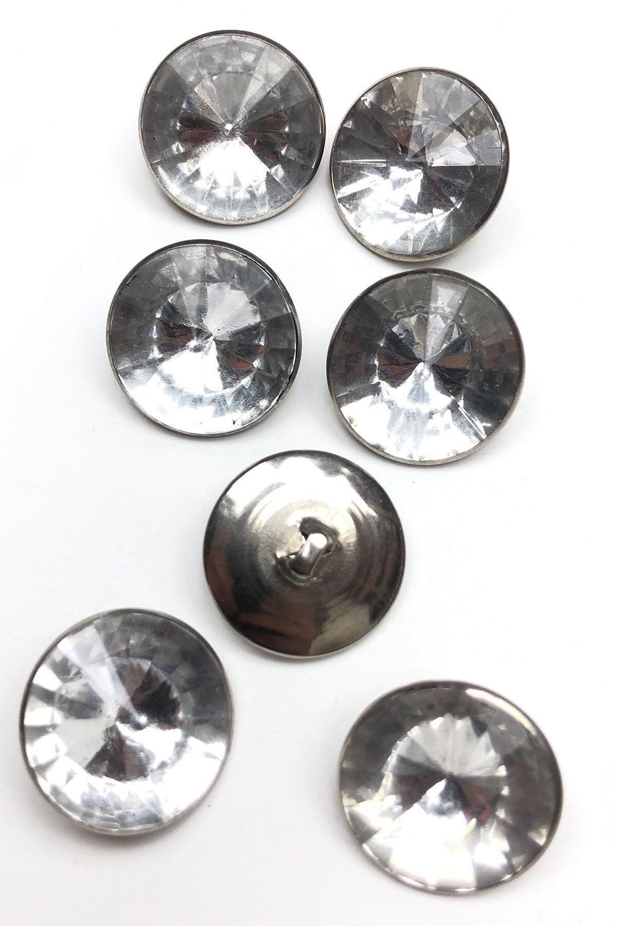 Hobigram Şeffaf Metal Kasalı Plastik Taşlı Düğme