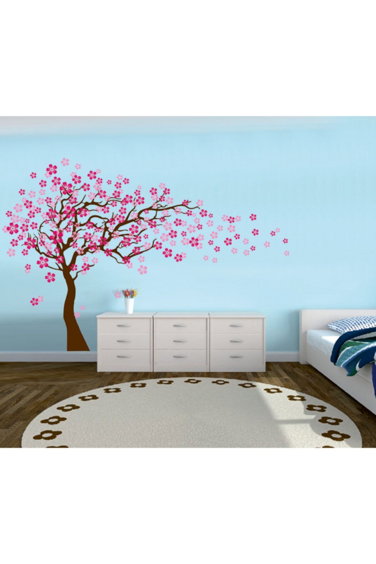 sticker center pembe agac duvar sticker 140cmx120cm fiyati yorumlari trendyol