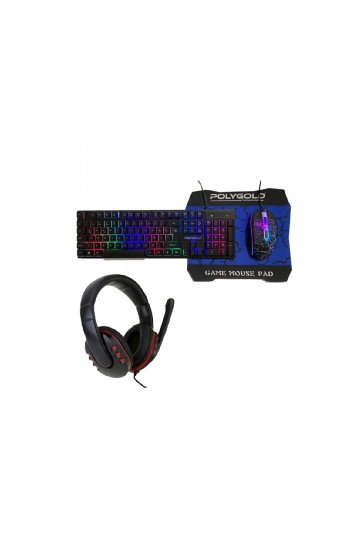 Teknoloji Gelsin Oyuncu Klavye Mouse Kulaklık Ve Mousepad Seti Işıklı Oyunculara Özel Set