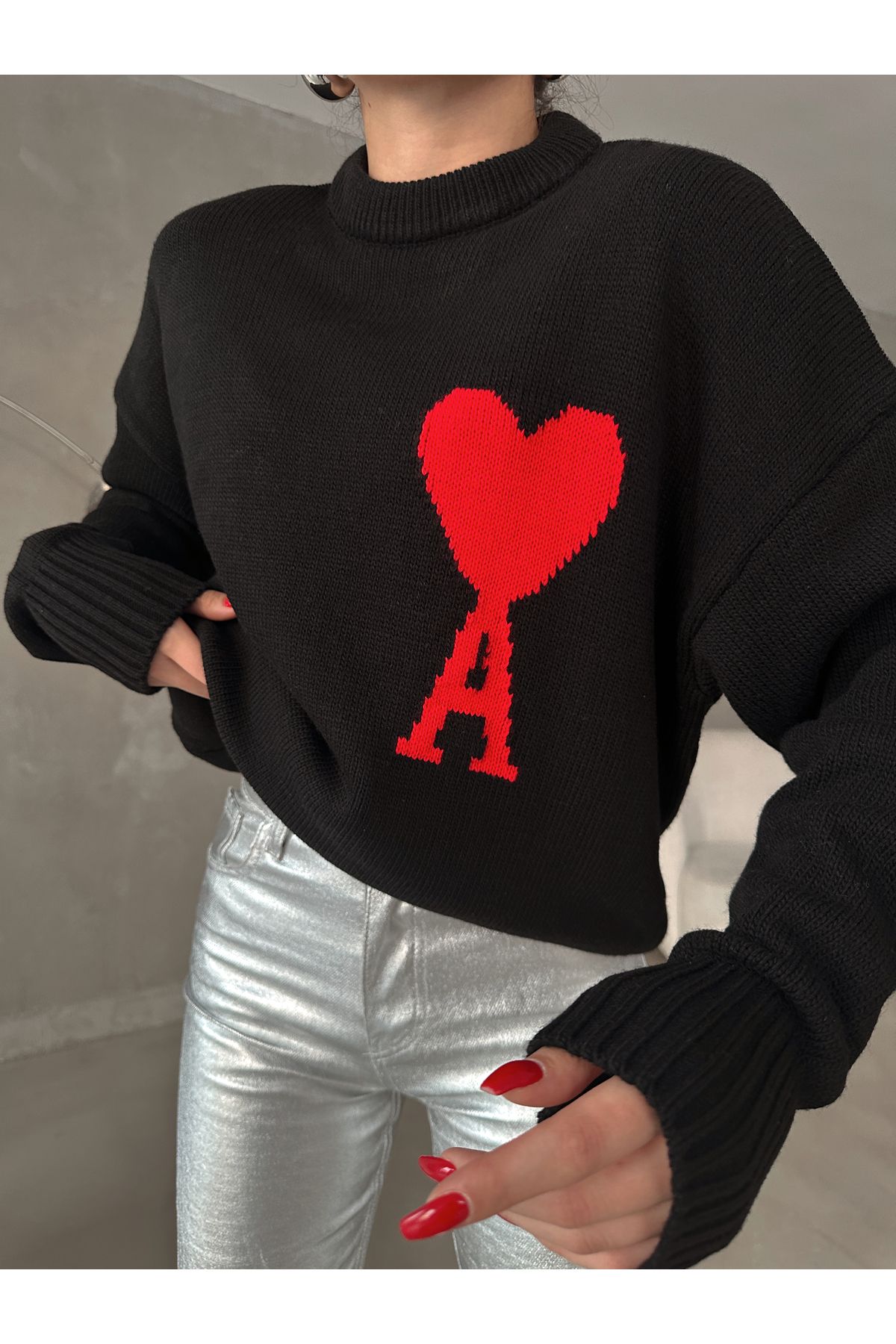 Oversized heart sweater sales