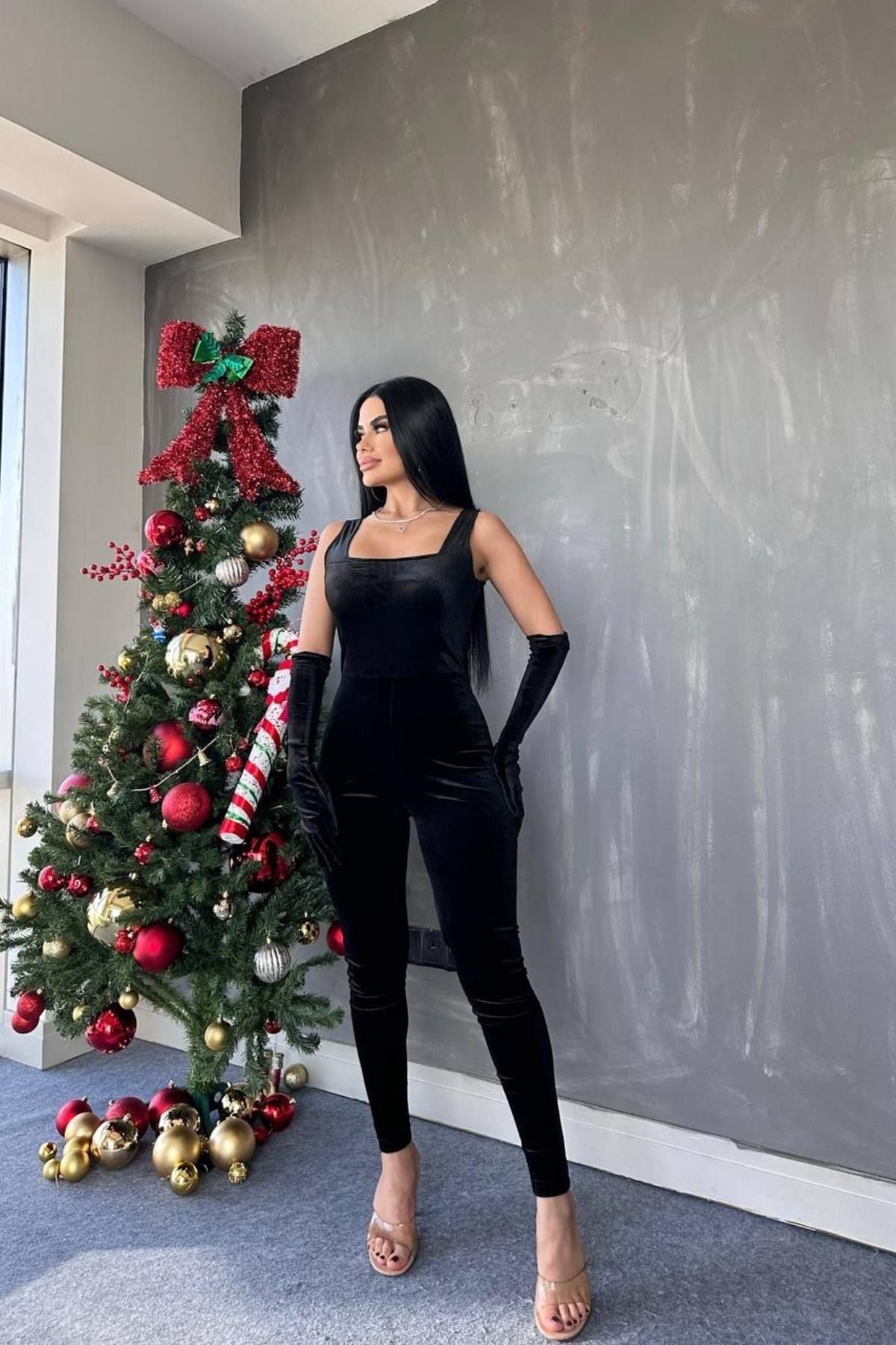 Velvet holiday jumpsuit online