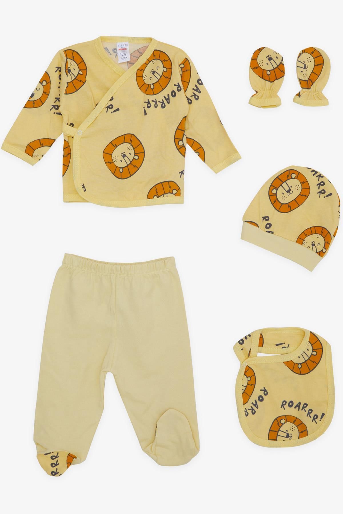 Breeze Baby Boy Hospital Release Pack of 5 Cute Lion Printed 0