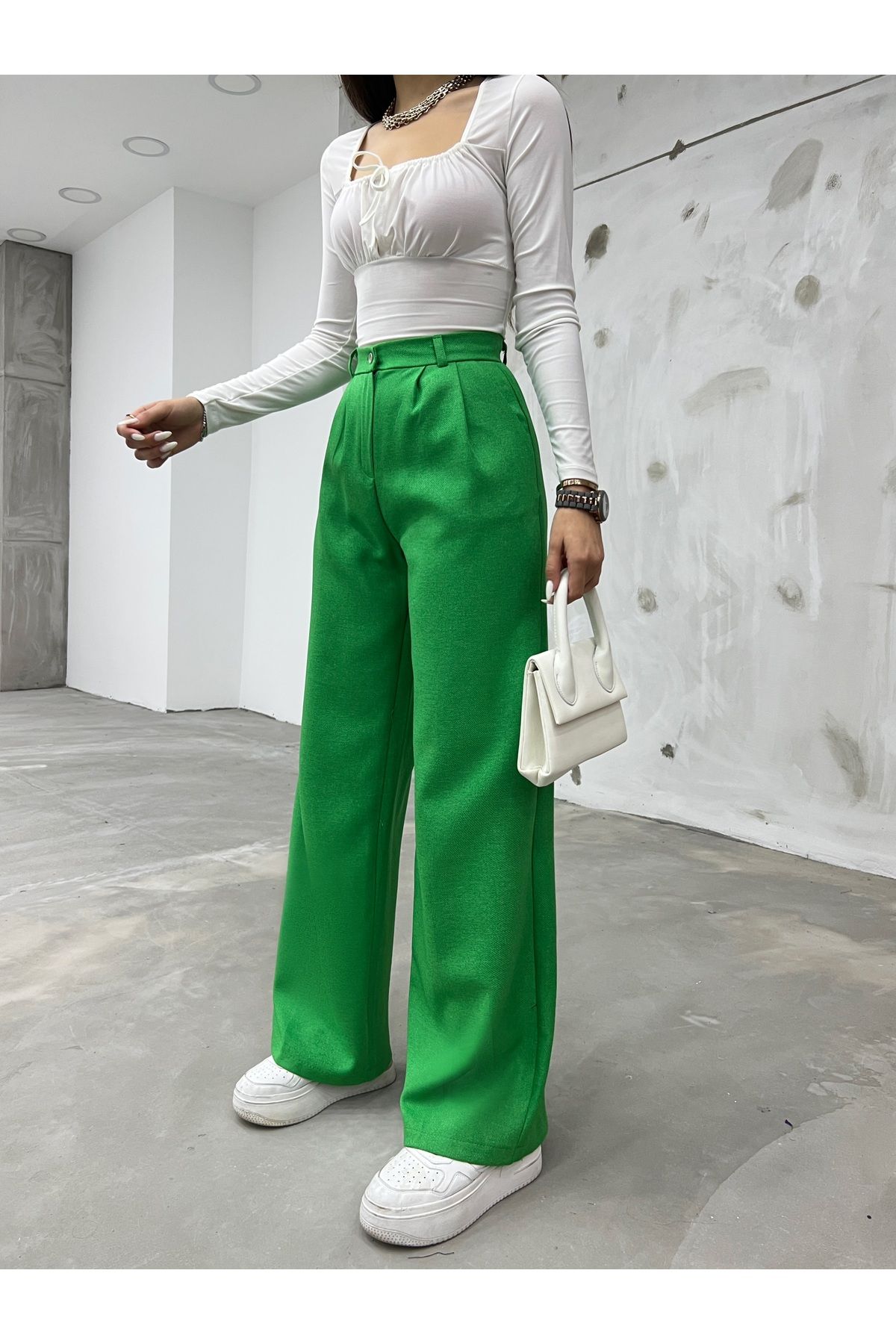 Sun Victoria Women s Winter Palazzo Fabric Trousers Trendyol