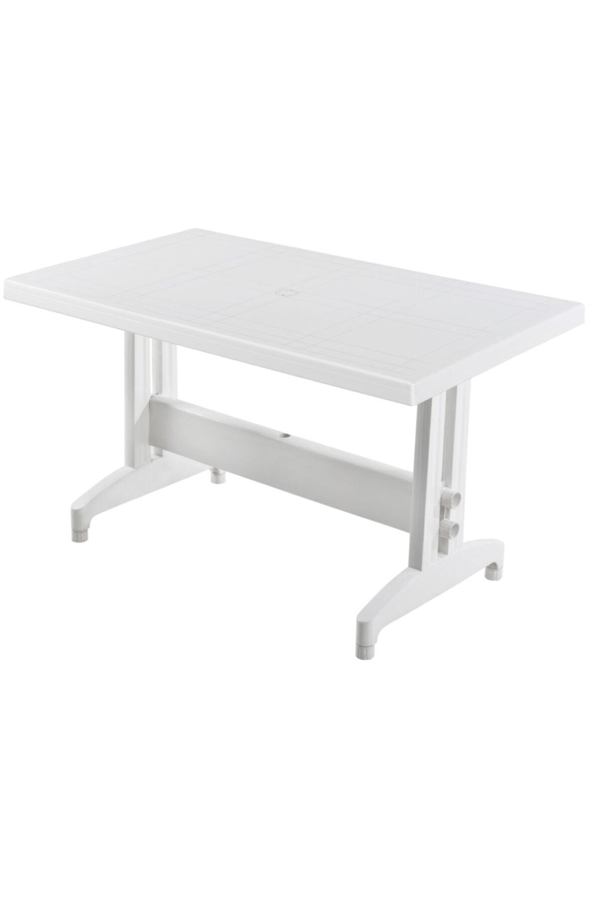 papatya prestige masa plastik bahce masasi beyaz dikdortgen 80 cm x 140 cm fiyati yorumlari trendyol