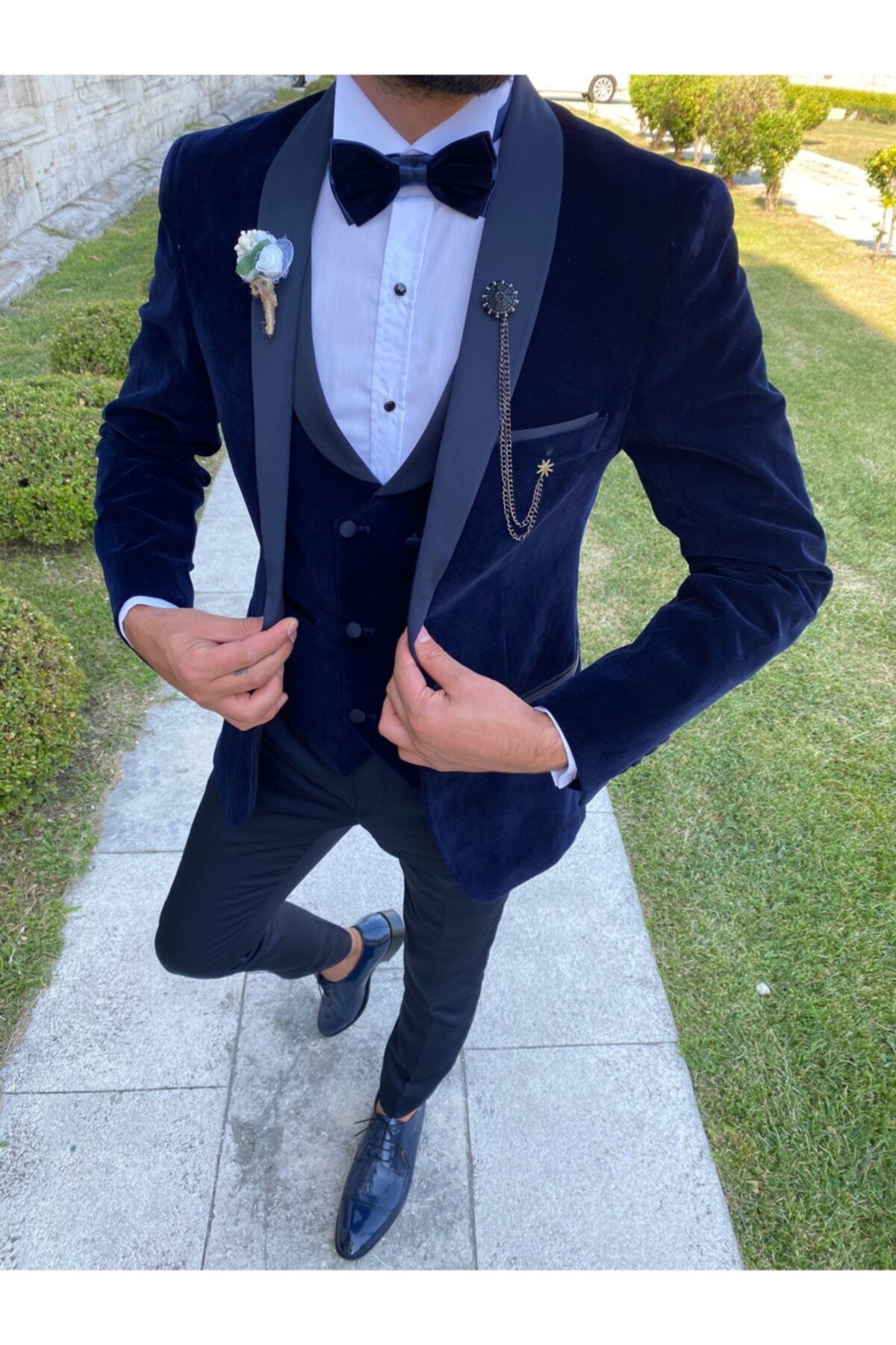 Salihtarzz Erkek Lacivert Slim Fit Takım Elbise