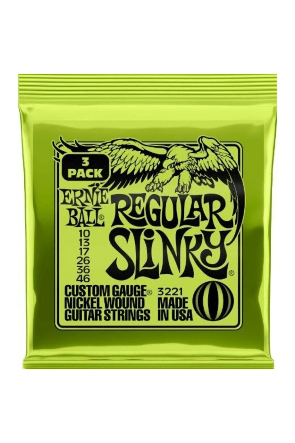 Ernie Ball P03221 Regular Slınky 3 Pack Elektro Tel (3\\'lü Paket)