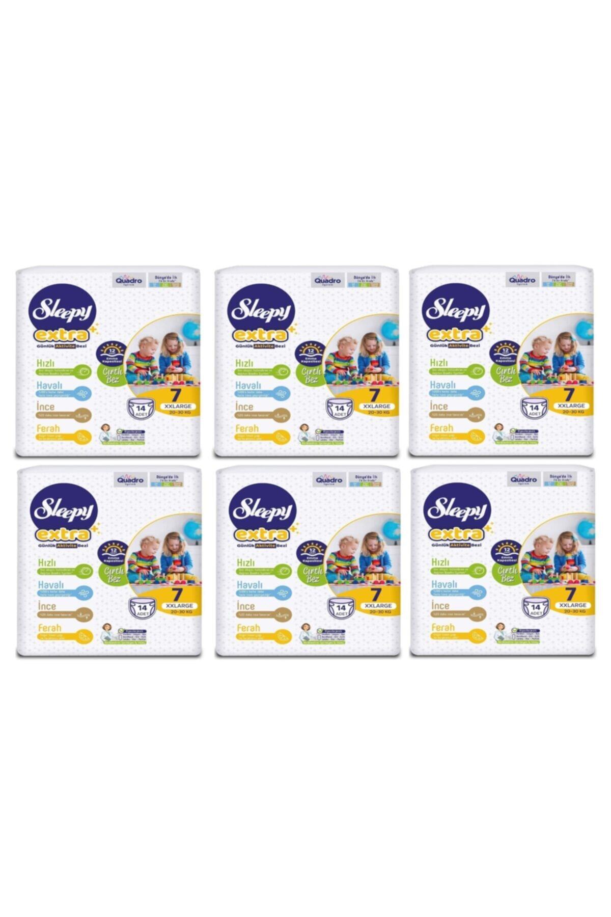 Sleepy Extra Günlük Aktivite Bezi 7 Numara Xxlarge 14 Adet 8682241204083 6 Lı Paket 84 Adet