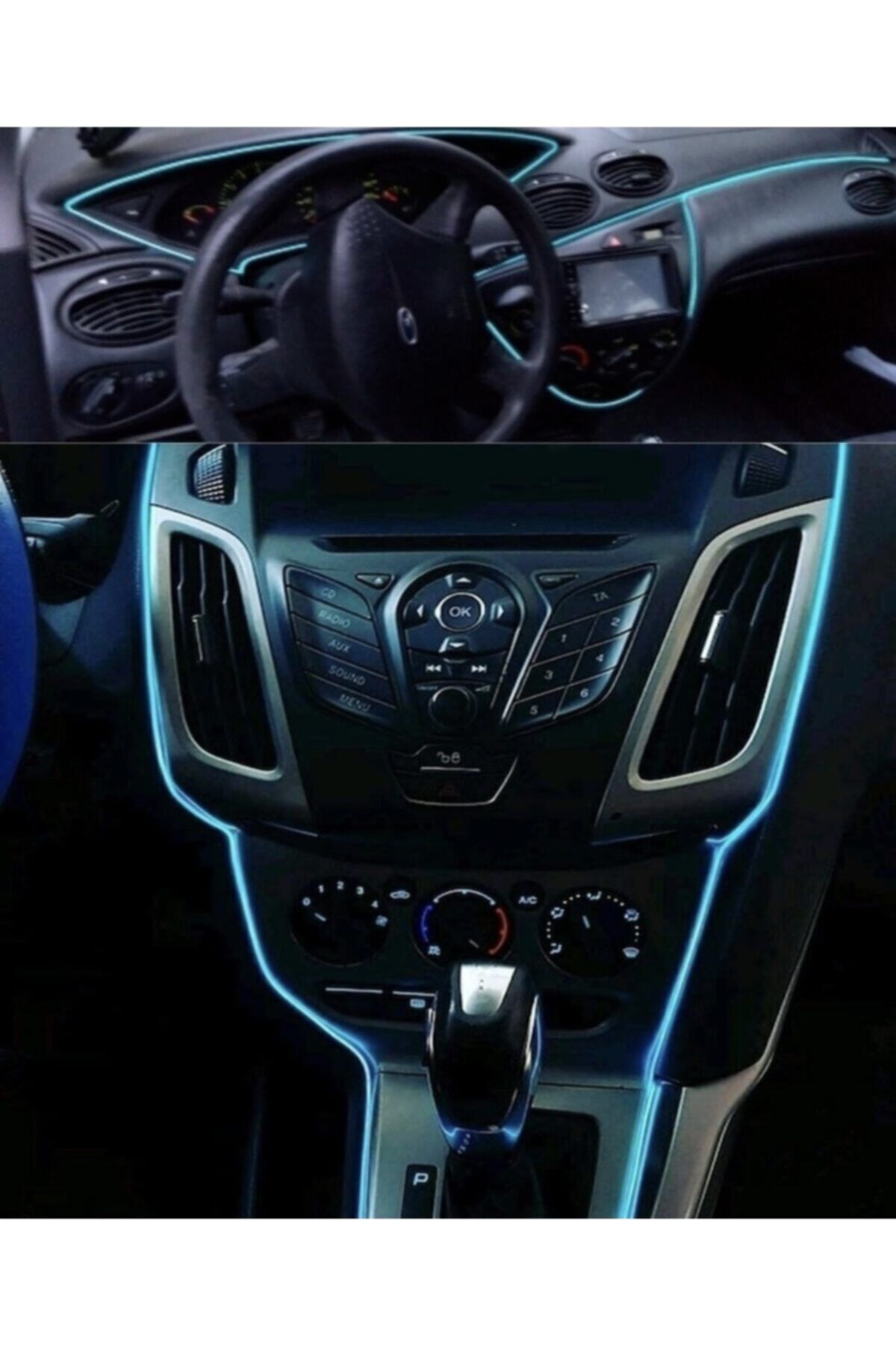 DMR Araç Içi Buz Mavisi Torpido Ledi- Ip Neon Led - 2 Metre Buz Mavisi