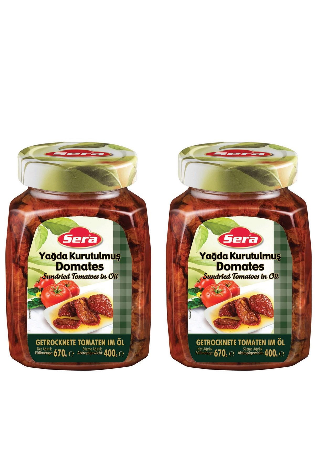 SERA Gurme Konserve Yağda Domates Kurusu 2 X 670 gram Cam Kavanoz