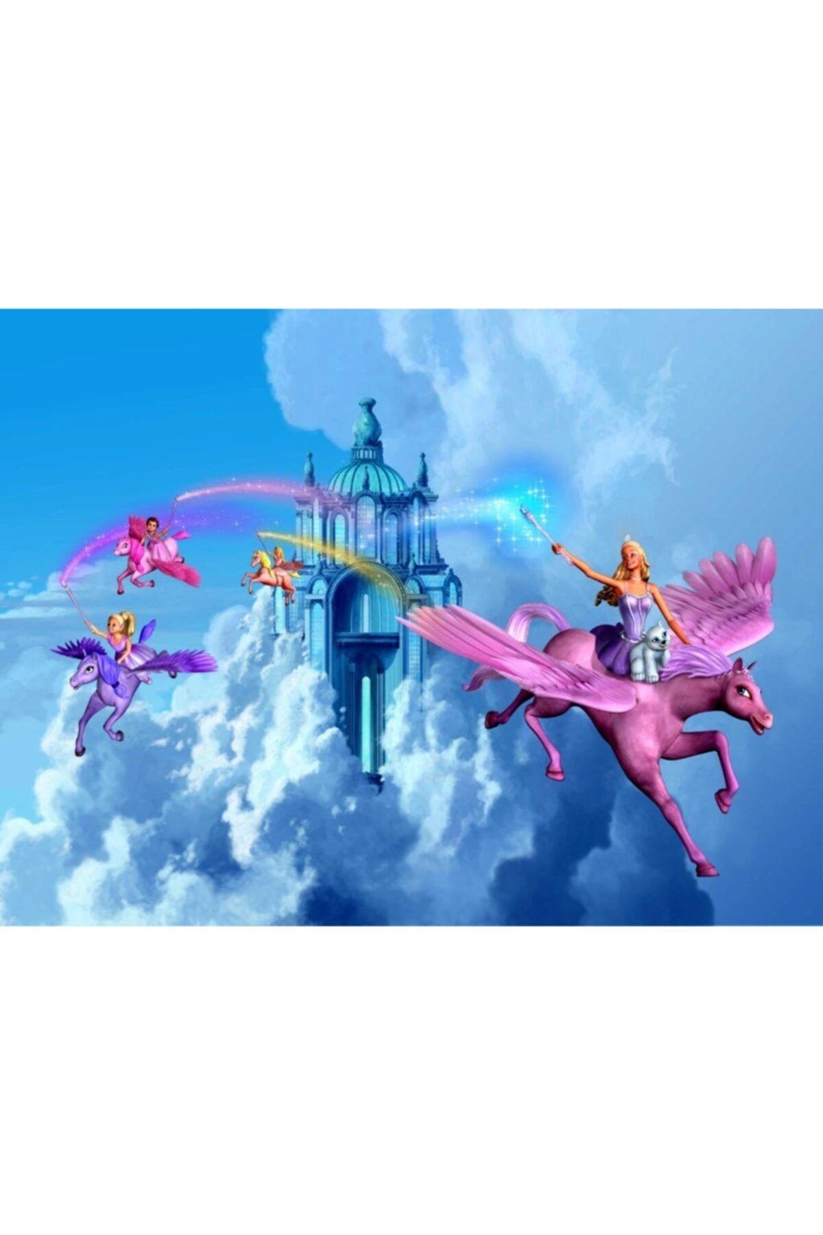 velomy Barbie Gökyüzü Gofret Plaka Üstüne Resim