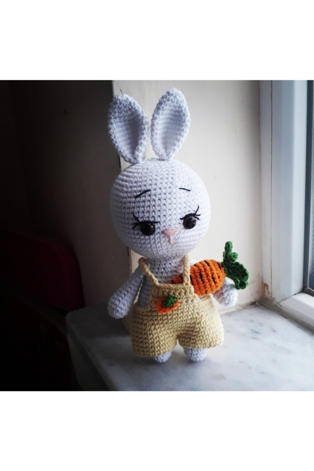 Trend bayb Amigurumi Çiftçi Tavşan Beyaz