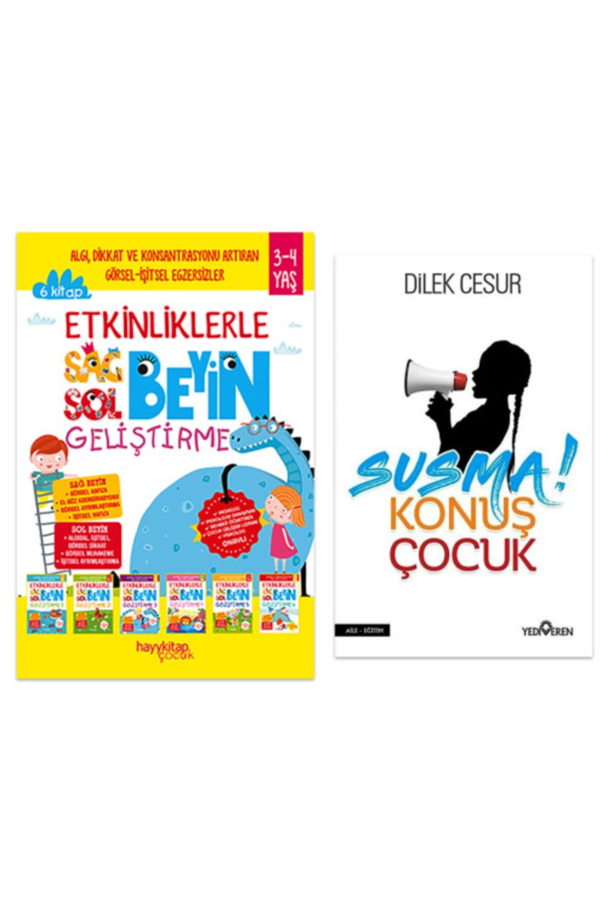 Yediveren Yayınları Susma Konuş Çocuk Dilek Cesur- Sağ Beyin Sol Beyin Geliştirme Seti -3-4 Yaş - 6 Kitap