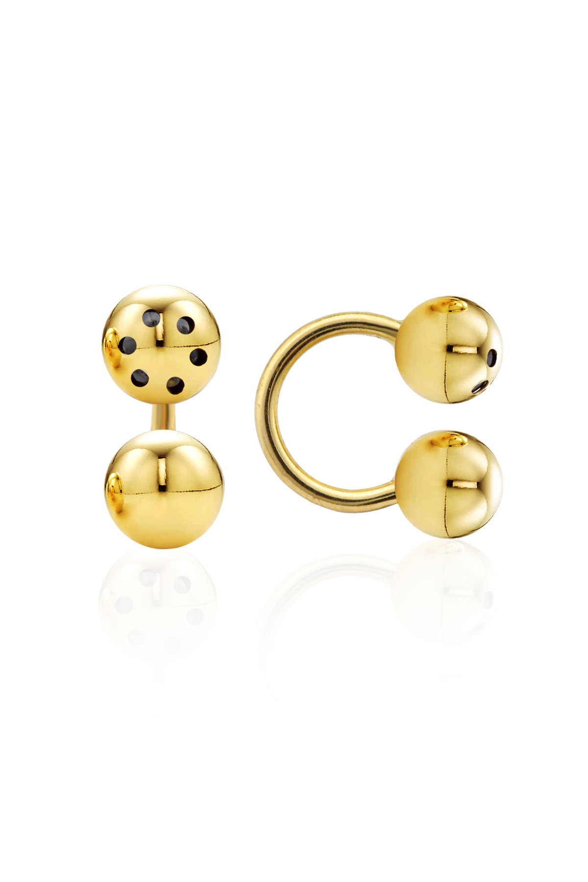 Tual Diamond 14 Ayar Taşsız Model Altın Kulak Piercing