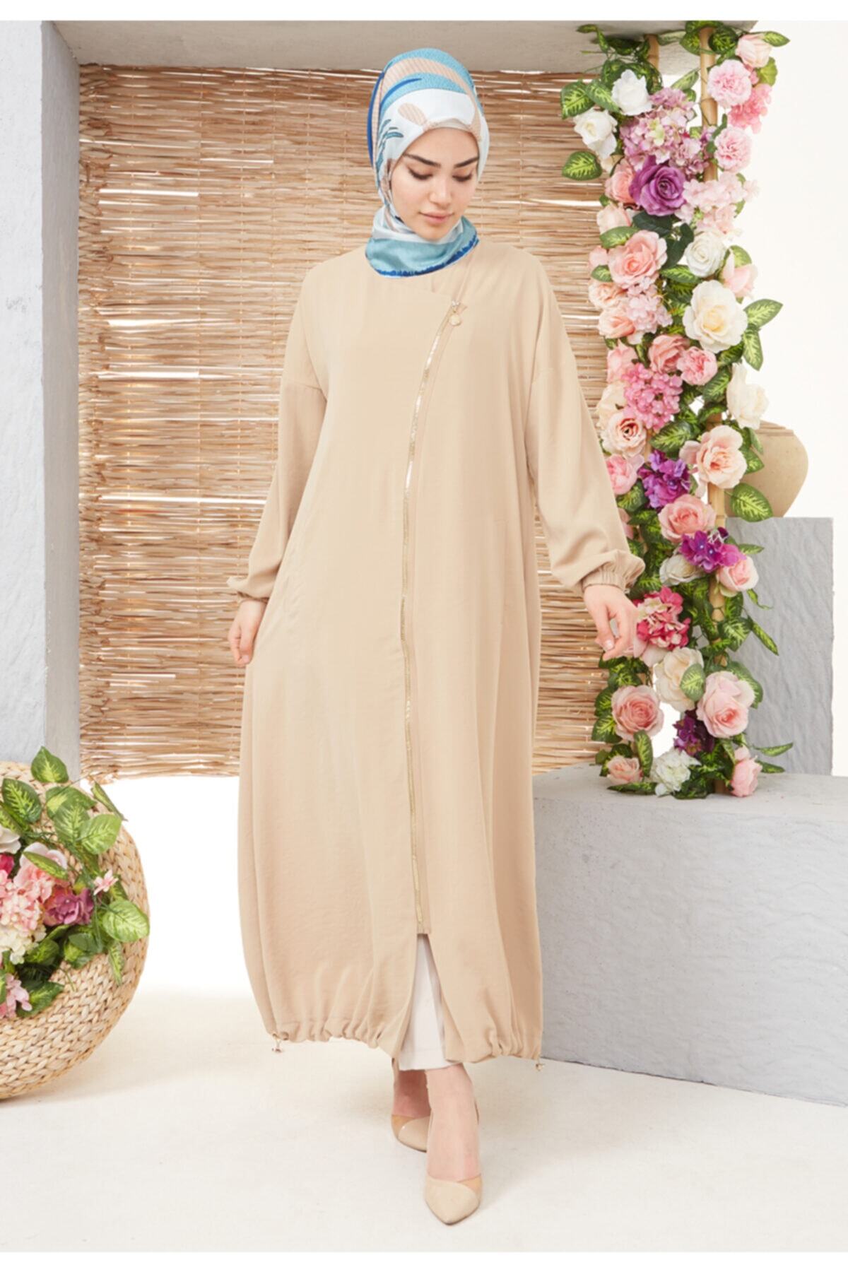 Setrms Kadın Bej Anvelop Spor Pardesü