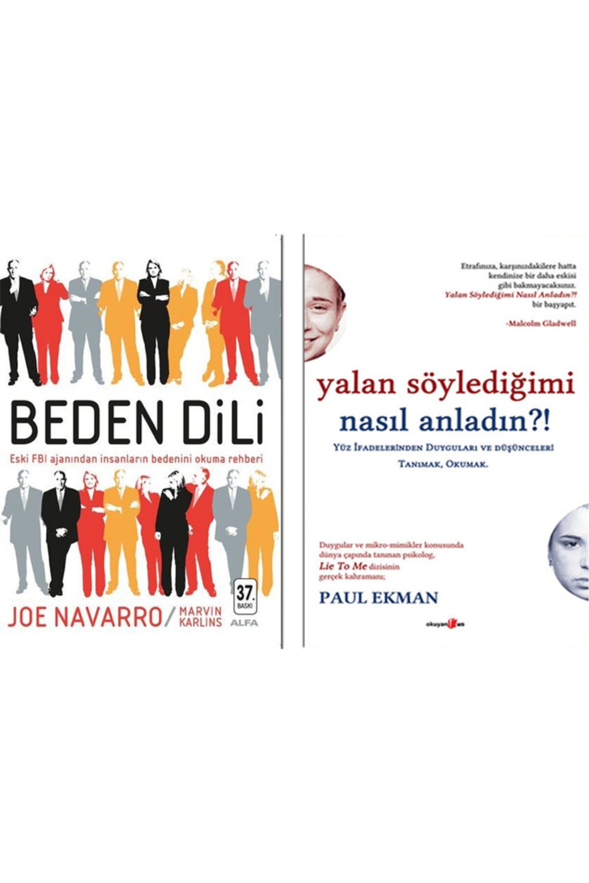 Betonsu Tasarım Beden Dili / Joe Navarro + Yalan Söylediğimi Nasıl Anladın  / Paul Ekman - 2 Kitap Set