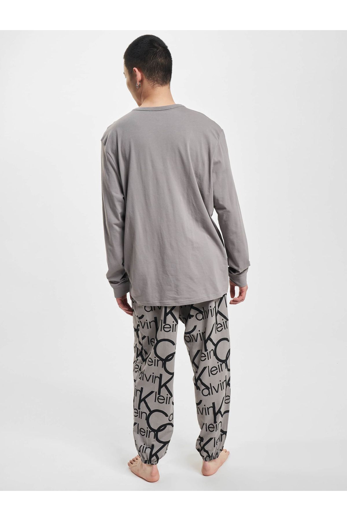 Calvin Klein Pajama Set Black Plain Trendyol