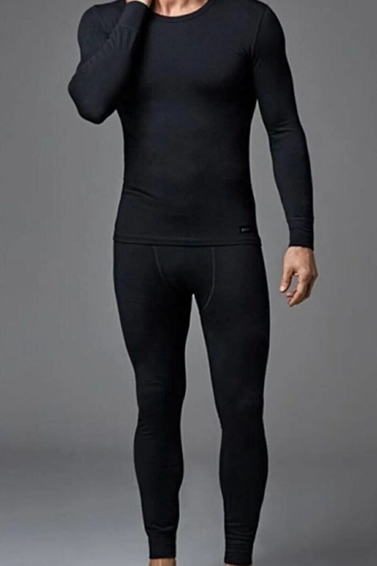 Buy Black Thermal Long Sleeve Top L | Underwear | Tu