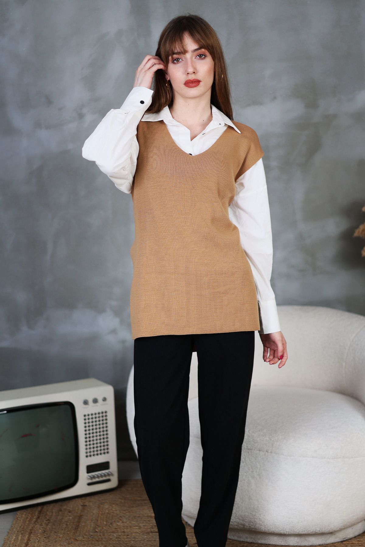 Short sleeve sweater sets hot sale