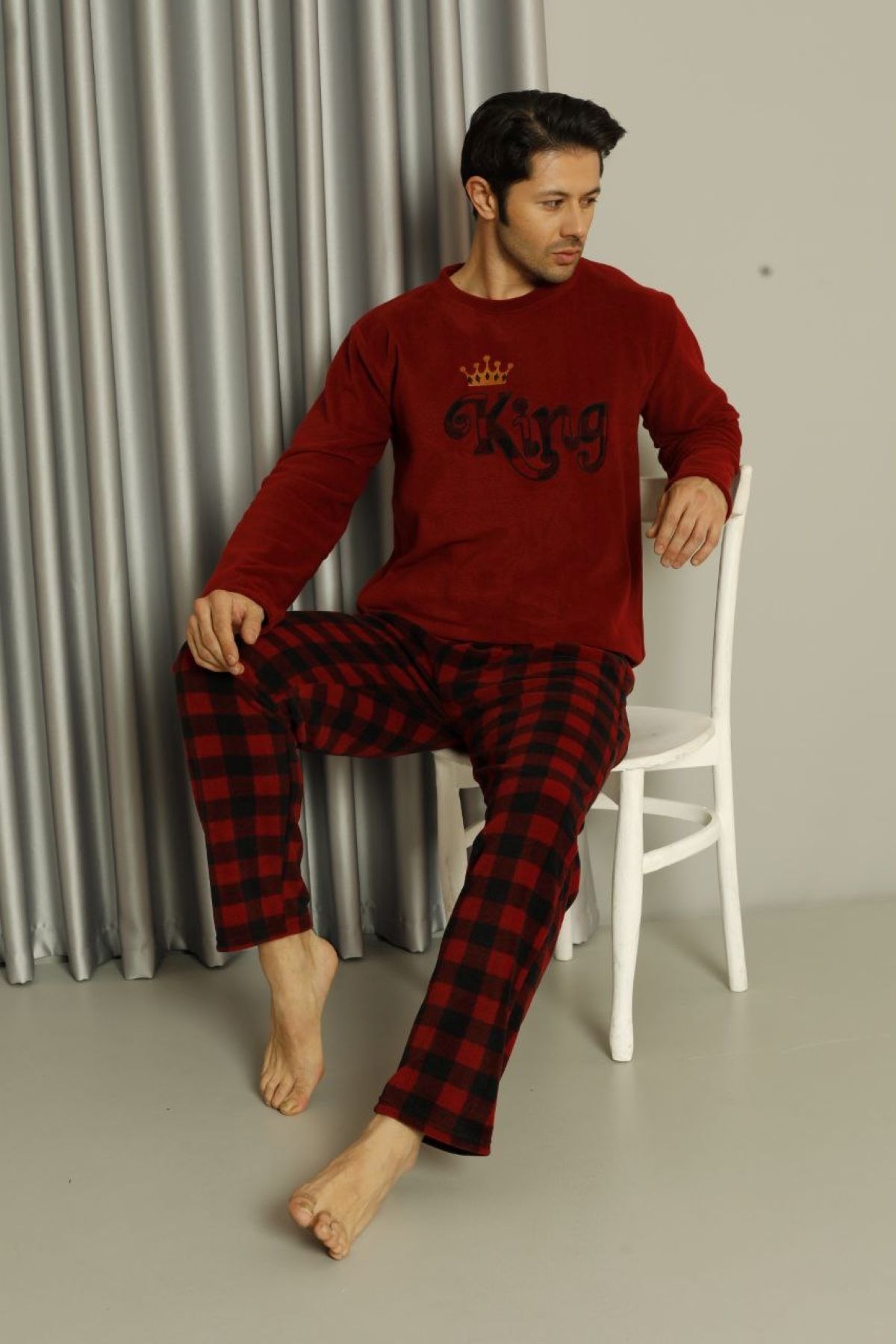 Men's fleece sales pajama set